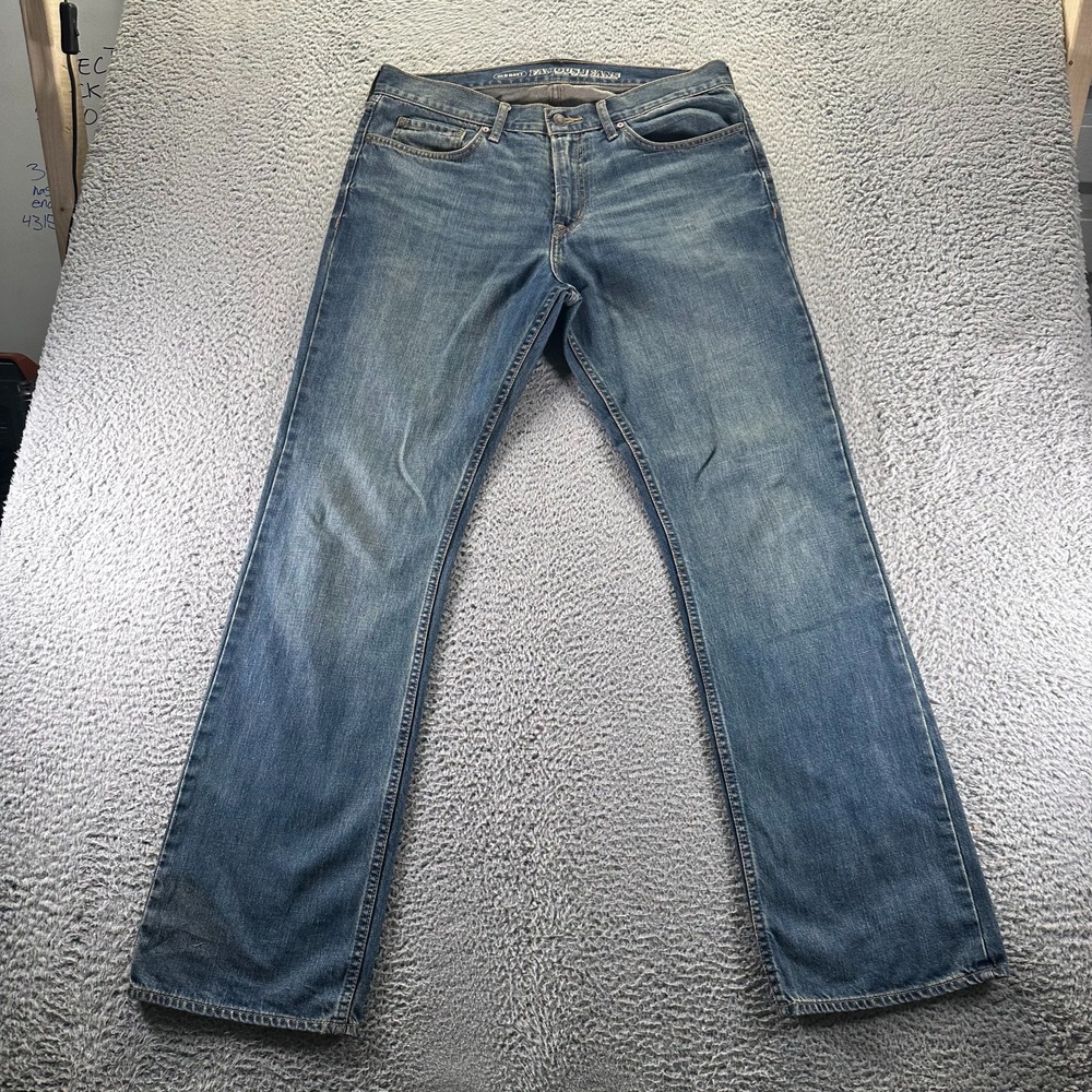 Old Navy Jeans Mens 36x34 Blue Cotton Denim Bootcut Slim Faded Workwear Travel